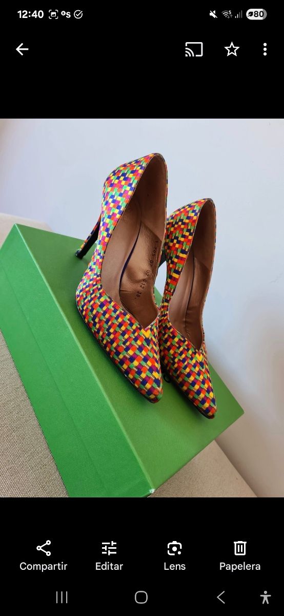 Zapatos tacón multicolor 38