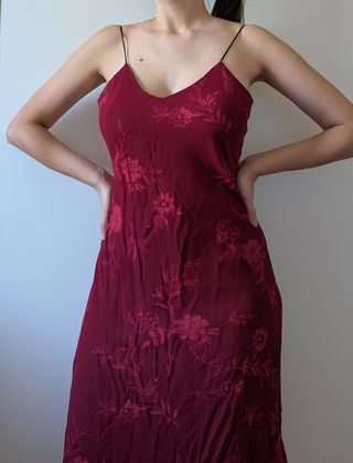 Abito midi bordeaux elegante