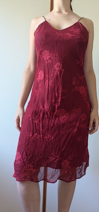 Abito midi bordeaux elegante