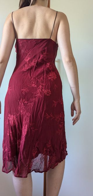 Abito midi bordeaux elegante