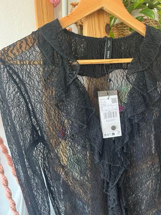 CAMISA ENCAJE MANGO PERFECTA FIESTAS! NUEVA