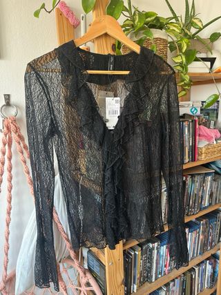 CAMISA ENCAJE MANGO PERFECTA FIESTAS! NUEVA