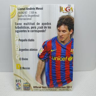 ⚽️ CROMO DE FUTBOL MESSI BARCELONA MUNDICROMO 2011