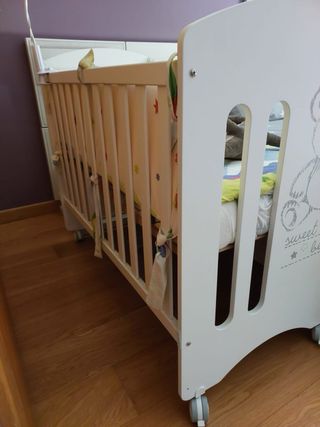 Cuna bebé - Osito dulce + colecho+ colchon