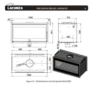 Lacunza Nickel 1000: Chimenea Insertable