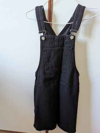 Salopette jeans nera