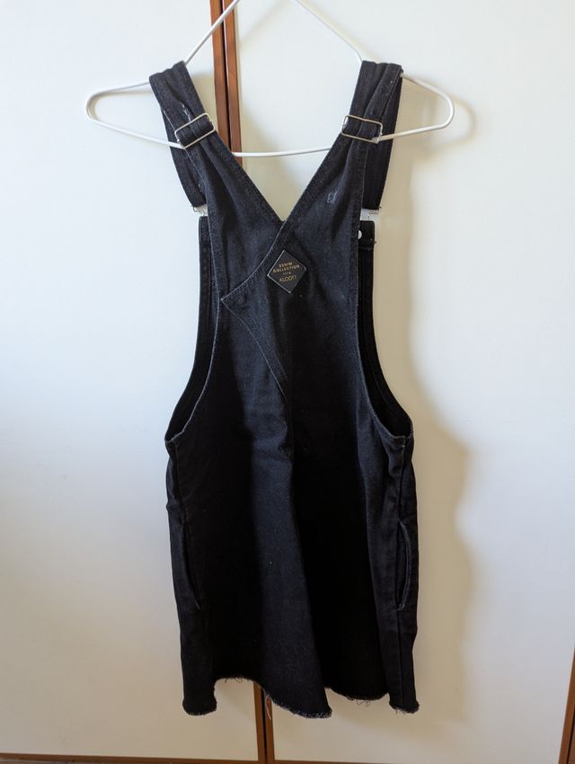 Salopette jeans nera