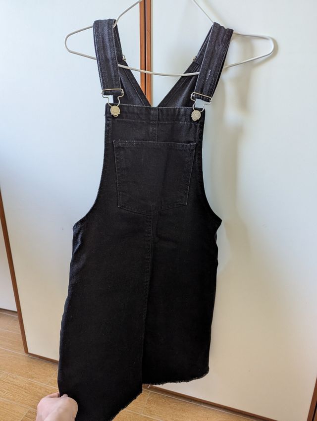 Salopette jeans nera