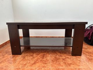 Mesa centro elevable marrón