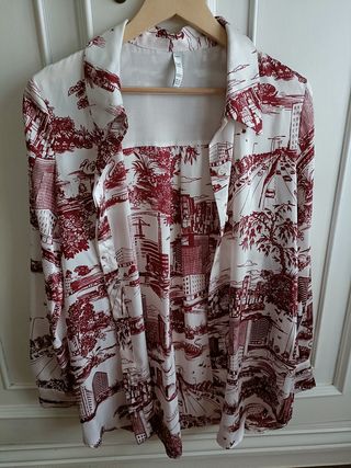 Camisa Zara XS - Roja y Blanca