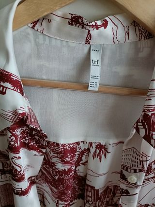Camisa Zara XS - Roja y Blanca