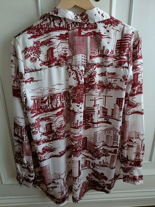 Camisa Zara XS - Roja y Blanca