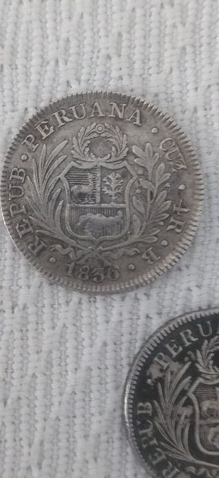 3 Monedas Plata Bolivia-Perú 1830-1836.