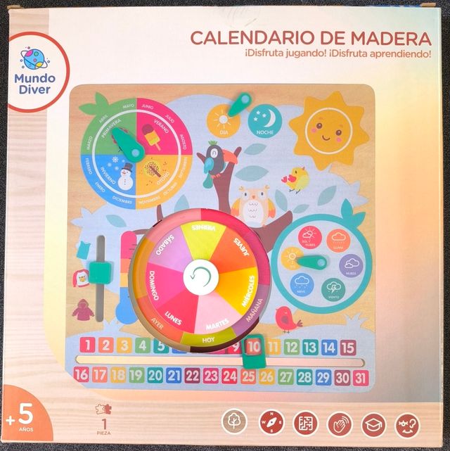 Calendario Madera Infantil - Aprendizaje