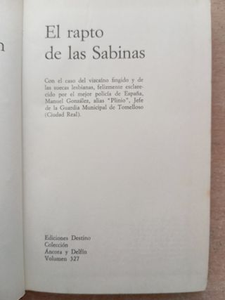 El rapto de las sabinas. F. García Pavón.