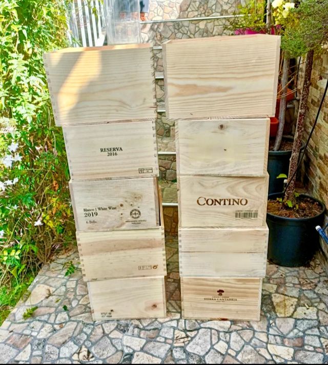 10 scatole di legno per riporre scaffali armadi