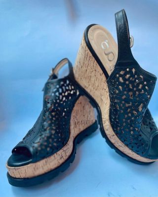 Sandalias cuña negras