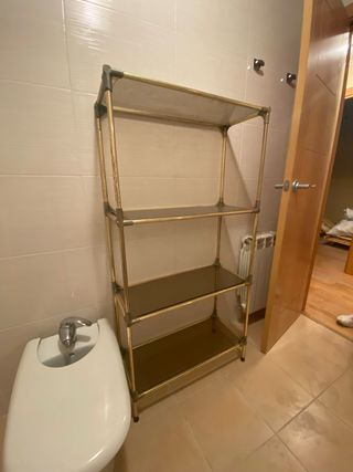 Estantería baño - dorada, cristal