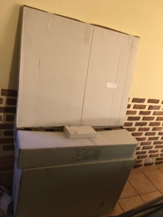 Mueble baño madera 100 lavabo extrafino y espejo