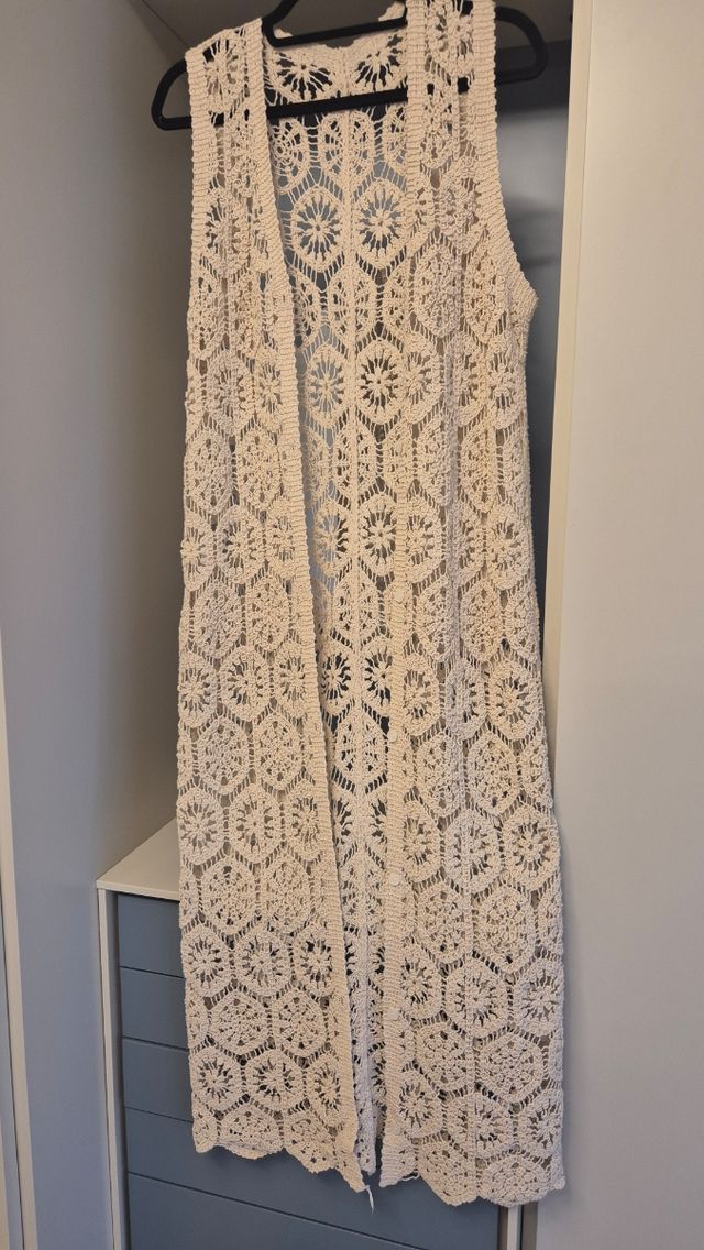 Chaleco crochet beige