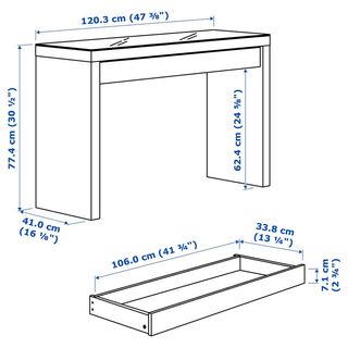 Mesa consola MALM IKEA blanca