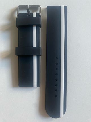 Cinturino orologio silicone nero-bianco 20mm