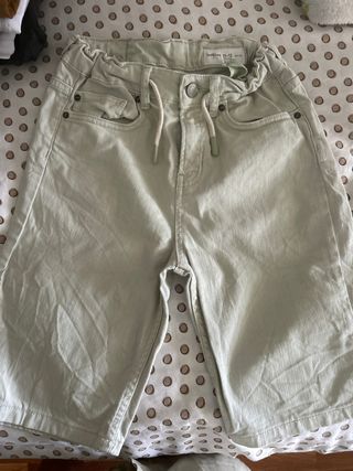 Shorts niño 11-12 años - beige y azul