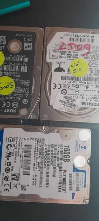 Lote 5 discos duros - HDD y SSD