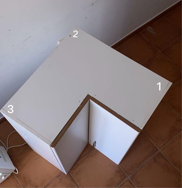 Rinconera blanca para cocina u otra habitación