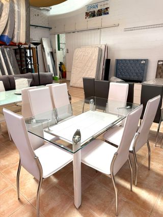 Mesa Comedor Cristal 6 Sillas