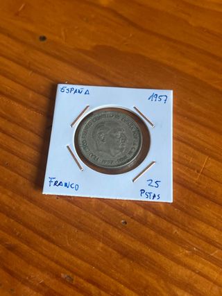 Moneda 25 pesetas Franco 1957