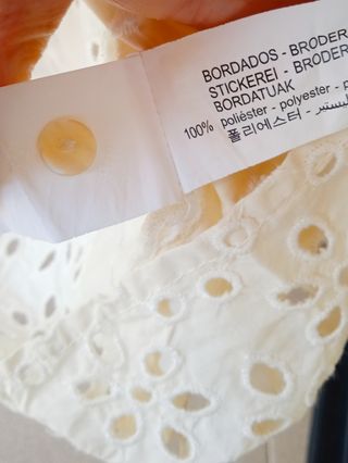 Blusa Zara Bordada Beige T-M
