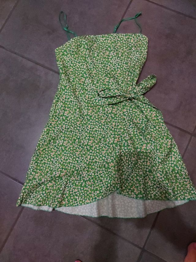 Vestito estivo floreale verde tg S