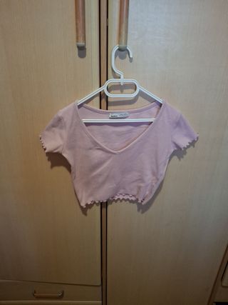 Top corto rosa niña