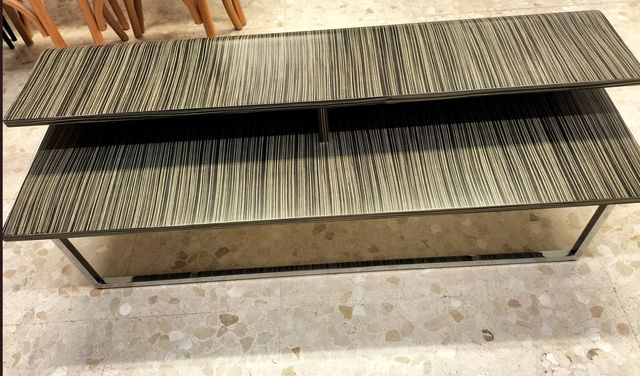 Mesa centro moderna - madera y metal