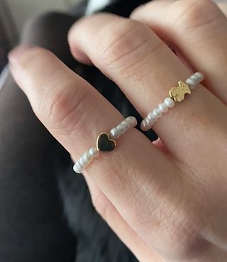 Anillo Tous de oro amarillo G750 y perlas blancas