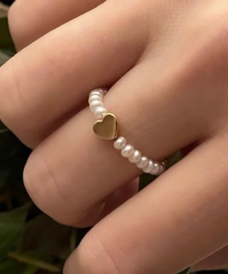 Anillo Tous de oro amarillo G750 y perlas blancas