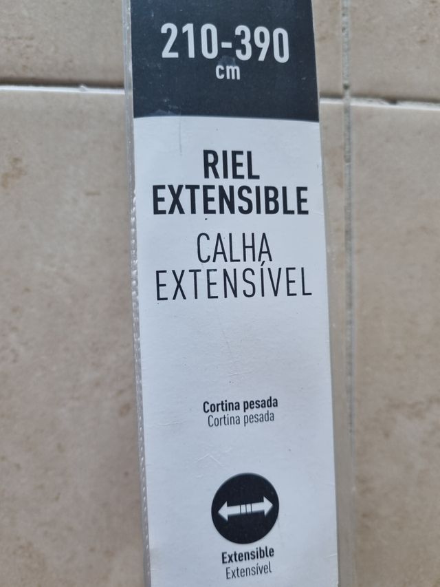 Riel Extensible 210-390cm para Cortina Pesada