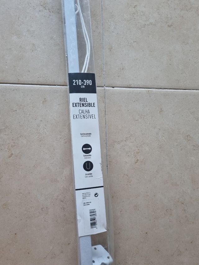 Riel Extensible 210-390cm para Cortina Pesada