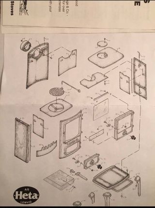 Estufa de leña hierro fundido scandia 6314 nueva