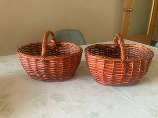 2 Cestos mimbre marrón