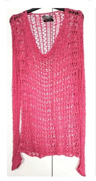 Maglia Camomilla rosa traforata