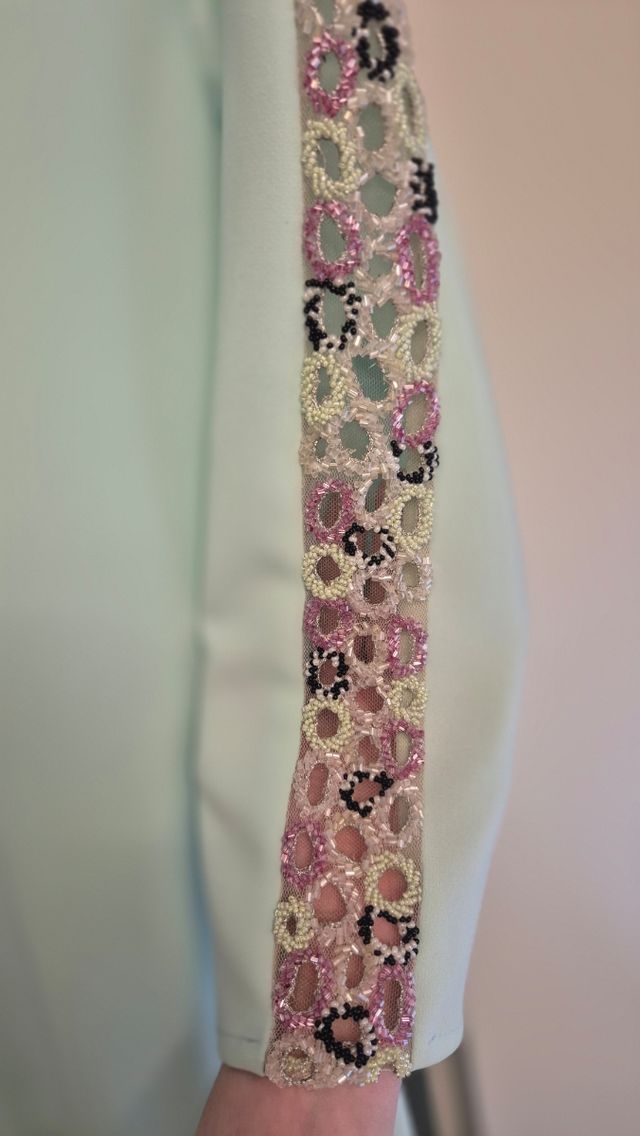 Vestido invitada- midi - verde agua - Talla 40 M/L