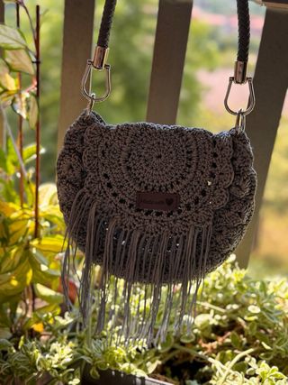 Borsa uncinetto HalfMoon grigio