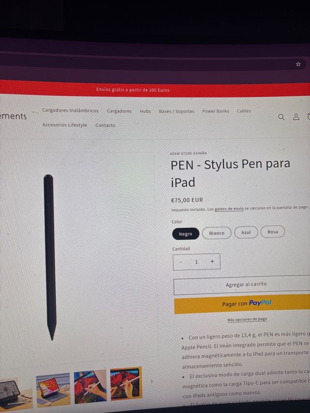 Stylus Pen ADAM elements iPad valorado en 75 euros