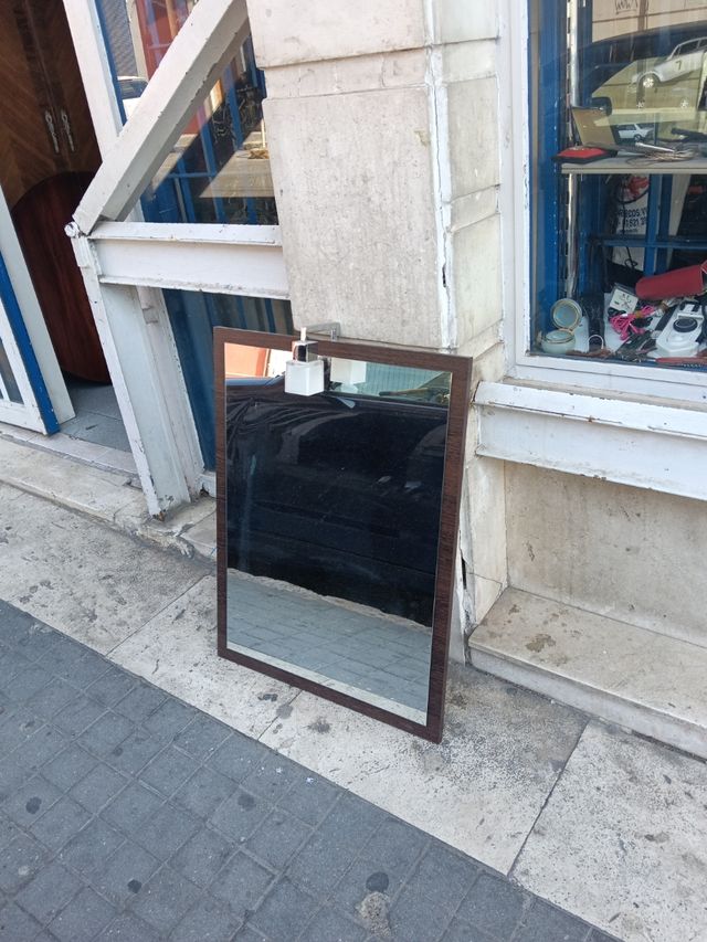 Espejo baño marrón - madera