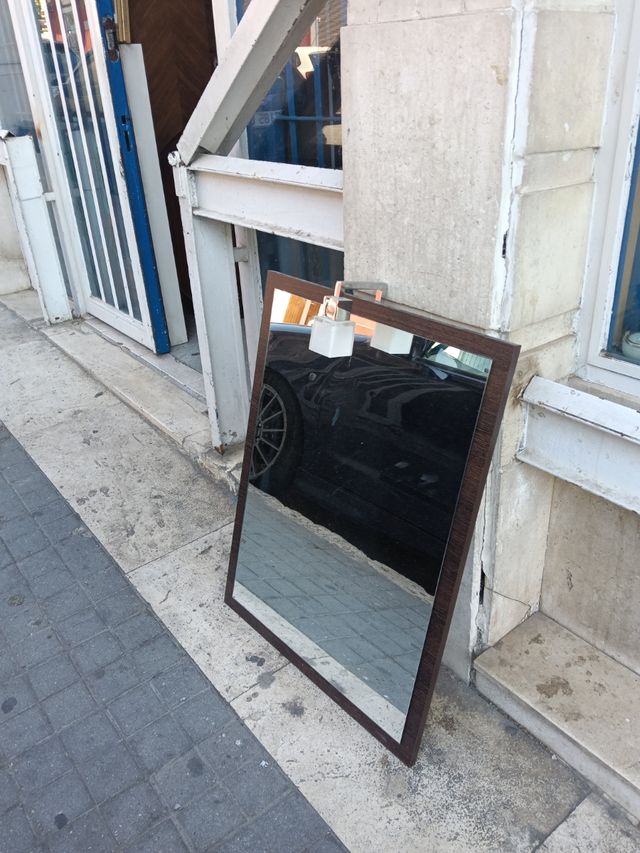 Espejo baño marrón - madera