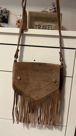 Bolso marrón flecos - bandolera