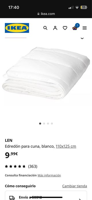 Edredón cuna IKEA LEN + fundas
