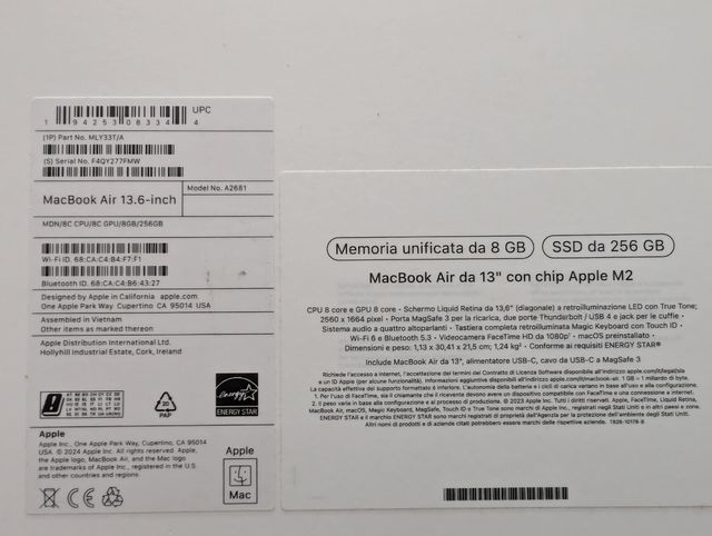 Pack 2 MacBook Air M2 para piezas